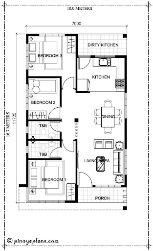 Mẫu thiết kế nhà cấp 4 có 3 phòng mái ngói (2).